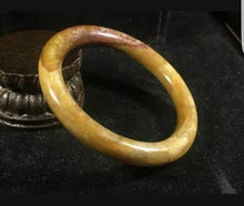 Load image into Gallery viewer, 10% OFF- 58/59/60mm Certified Natural Red Yellow Jadeite Emerald A*Jade HandCarved Ruyi Flower Bangle CX104