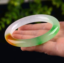 Load image into Gallery viewer, 10% OFF- 60/61/62mm Certified Natural 3 Color Jadeite Emerald A*Jade HandCarved Bangle A194099