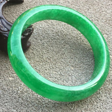 Load image into Gallery viewer, 10% OFF- 57/58/59mm Certified Natural Green Jadeite Emerald A*Jade HandCarved Bangle x9593