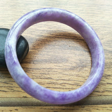 Load image into Gallery viewer, 10% OFF- 55/56/57mm Certified Natural Purple Jadeite Emerald A*Jade Handcarved Bangle A127