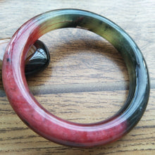Load image into Gallery viewer, 10% OFF- 58/59/60mm Certified Natural Red Jadeite Emerald A*Jade Handcarved Bangle A206