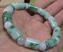Load image into Gallery viewer, 56-62 mm Certified Natural Jadeite Emerald A*Jade Beads Stretchy Hand catenary 串珠手链 1287-4s Bracelet