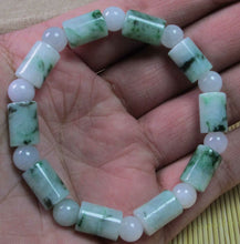 Load image into Gallery viewer, 56-62 mm Certified Natural Jadeite Emerald A*Jade Beads Stretchy Hand catenary 串珠手链 1287-4s Bracelet