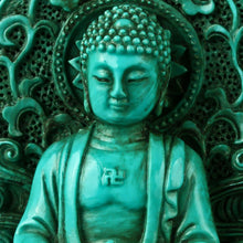 Load image into Gallery viewer, 4.72''H- Chinese Natural Antique Exquisite Turquoise Handcarved Sculpture Buddha Statue