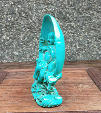 Load image into Gallery viewer, 4.13''H- Chinese Natural Antique Exquisite Turquoise Handcarved Sculpture Buddha Statue