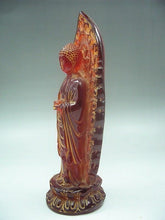 Load image into Gallery viewer, 7.08''H- Chinese Natural Antique Exquisite GEOMANTIC AMBER Handcarved Sculpture Buddha Statue