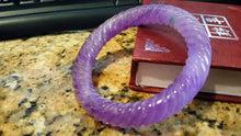 Load image into Gallery viewer, 10% OFF- 57/58/59mm Certified Natural Lavender Jadeite Emerald A*Jade HandCarved Bangle X3387
