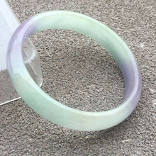 Load image into Gallery viewer, 10% OFF- 55/56/57mm Certified Natural Lavender Jadeite Emerald A*Jade HandCarved Bangle x3815