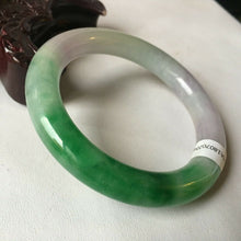 Load image into Gallery viewer, 10% OFF- 57/58/59mm Certified Natural 3 Color Jadeite Emerald A*Jade HandCarved Bangle HA2042