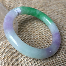 Load image into Gallery viewer, 10% OFF- 57/58/59mm Certified Natural 3 Color Jadeite Emerald A*Jade HandCarved Bangle HA0848