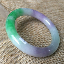Load image into Gallery viewer, 10% OFF- 57/58/59mm Certified Natural 3 Color Jadeite Emerald A*Jade HandCarved Bangle HA0848