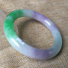 Load image into Gallery viewer, 10% OFF- 57/58/59mm Certified Natural 3 Color Jadeite Emerald A*Jade HandCarved Bangle HA0848