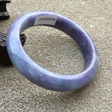 Load image into Gallery viewer, 10% OFF- 56/57/58mm Certified Natural Purple Jadeite Emerald A*Jade HandCarved Bangle x2558