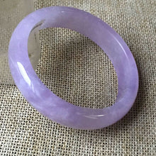 Load image into Gallery viewer, 10% OFF- 55/56/57mm Certified Natural Lavender Jadeite Emerald A*Jade HandCarved Bangle HA0820