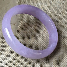 Load image into Gallery viewer, 10% OFF- 55/56/57mm Certified Natural Lavender Jadeite Emerald A*Jade HandCarved Bangle HA0820