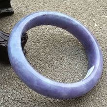 Load image into Gallery viewer, 10% OFF- 56/57/58mm Certified Natural Purple Jadeite Emerald A*Jade HandCarved Bangle x2559