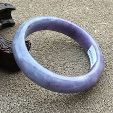 Load image into Gallery viewer, 10% OFF- 56/57/58mm Certified Natural Purple Jadeite Emerald A*Jade HandCarved Bangle x2559