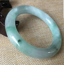 Load image into Gallery viewer, 10% OFF- 57/58/59mm Certified Natural 3 Color Jadeite Emerald A*Jade HandCarved Ruyi Flower Bangle C048