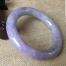 Load image into Gallery viewer, 10% OFF- 55/56/57mm Certified Natural Lavender Jadeite Emerald A*Jade HandCarved Bangle C047