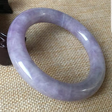 Load image into Gallery viewer, 10% OFF- 55/56/57mm Certified Natural Lavender Jadeite Emerald A*Jade HandCarved Bangle C047
