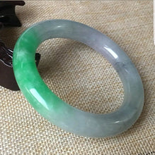 Load image into Gallery viewer, 10% OFF- 57/58/59mm Certified Natural 3 Color Jadeite Emerald A*Jade HandCarved Ruyi Flower Bangle C045