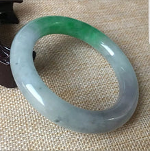 Load image into Gallery viewer, 10% OFF- 57/58/59mm Certified Natural 3 Color Jadeite Emerald A*Jade HandCarved Ruyi Flower Bangle C045