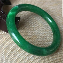 Load image into Gallery viewer, 10% OFF- 58/59/60mm Certified Natural Jadeite Emerald A*Jade Handcarved Bangle C051