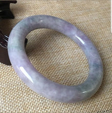 Load image into Gallery viewer, 10% OFF- 58/59/60mm Certified Natural Lavender Jadeite Emerald A*Jade HandCarved Bangle C043
