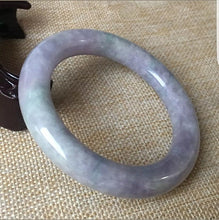 Load image into Gallery viewer, 10% OFF- 58/59/60mm Certified Natural Lavender Jadeite Emerald A*Jade HandCarved Bangle C043