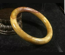 Load image into Gallery viewer, 10% OFF- 58/59/60mm Certified Natural Red Yellow Jadeite Emerald A*Jade HandCarved Ruyi Flower Bangle CX104