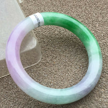 Load image into Gallery viewer, 10% OFF- 57/58/59mm Certified Natural 3 Color Jadeite Emerald A*Jade HandCarved Bangle x2036