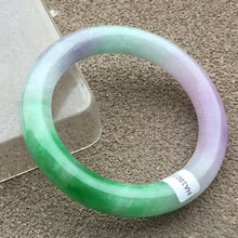 Load image into Gallery viewer, 10% OFF- 57/58/59mm Certified Natural 3 Color Jadeite Emerald A*Jade HandCarved Bangle x2036