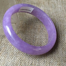 Load image into Gallery viewer, 10% OFF- 57/58/59mm Certified Natural Purple Jadeite Emerald A*Jade HandCarved Bangle HA0821