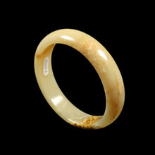 Load image into Gallery viewer, 10% OFF- 58/59/60mm Certified Natural Yellow Brown Jadeite Emerald A*Jade HandCarved Bangle VV2702