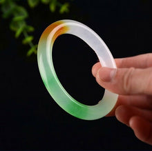 Load image into Gallery viewer, 10% OFF- 58/59/60mm Certified Natural 3 Color Jadeite Emerald A*Jade HandCarved Bangle A194099