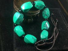 Load image into Gallery viewer, 10% OFF- 54-62mm Certified Natural Turquoise HandCarved Woven Stretchy Lucky Pray Bracelet A1216