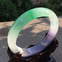 Load image into Gallery viewer, 10% OFF- 57/58/59mm Certified Natural 3 Color Jadeite Emerald A*Jade HandCarved Bangle x2106