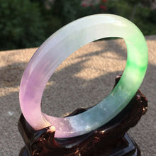 Load image into Gallery viewer, 10% OFF- 57/58/59mm Certified Natural 3 Color Jadeite Emerald A*Jade HandCarved Bangle x2106
