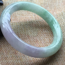 Load image into Gallery viewer, 10% OFF- 57/58/59mm Certified Natural 3 Color Jadeite Emerald A*Jade HandCarved Round Bangle HA1114