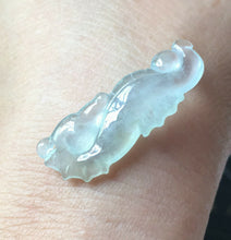 Load image into Gallery viewer, Certified Natural Icy Jadeite Emerald Jade Highly Translucent Dragon Horse Pendant《Grade A》ZS19221629