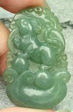 Load image into Gallery viewer, 10% OFF- Certified Natural Jadeite Emerald A*Jade HandCarved Mouse Coin 代代数钱 Pendant N6083