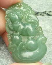 Load image into Gallery viewer, 10% OFF- Certified Natural Jadeite Emerald A*Jade HandCarved Mouse Coin 代代数钱 Pendant N6083