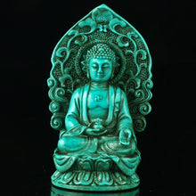 Load image into Gallery viewer, 4.72''H- Chinese Natural Antique Exquisite Turquoise Handcarved Sculpture Buddha Statue