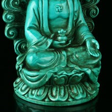 Load image into Gallery viewer, 4.72''H- Chinese Natural Antique Exquisite Turquoise Handcarved Sculpture Buddha Statue
