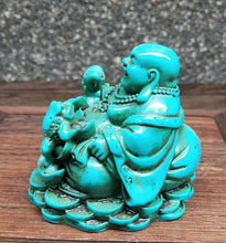 Load image into Gallery viewer, 3.15''L- Chinese Natural Antique Exquisite Turquoise Handcarved Sculpture Buddha Statue