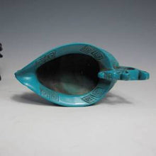 Load image into Gallery viewer, 4.17''L- Chinese Natural Antique Exquisite Turquoise Handcarved Sculpture Dragon Cup Statue