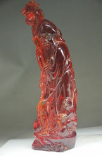 Load image into Gallery viewer, 10.62''H- Chinese Natural Antique Exquisite GEOMANTIC AMBER Handcarved Sculpture Longevity GOD Statue