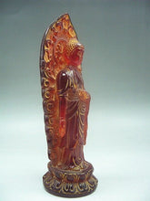 Load image into Gallery viewer, 7.08''H- Chinese Natural Antique Exquisite GEOMANTIC AMBER Handcarved Sculpture Buddha Statue