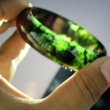 Load image into Gallery viewer, 10% OFF- 58/59/60mm Certified Natural Peach Blossom Green Jadeite Emerald A*Jade HandCarved Bangle A0475