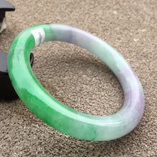 Load image into Gallery viewer, 10% OFF- 57/58/59mm Certified Natural 3 Color Jadeite Emerald A*Jade HandCarved Bangle HA2070